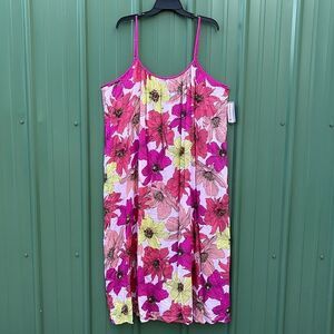 Women’s Lightweight Tropical Woven Strappy Maxi Beach Dress Size 3X